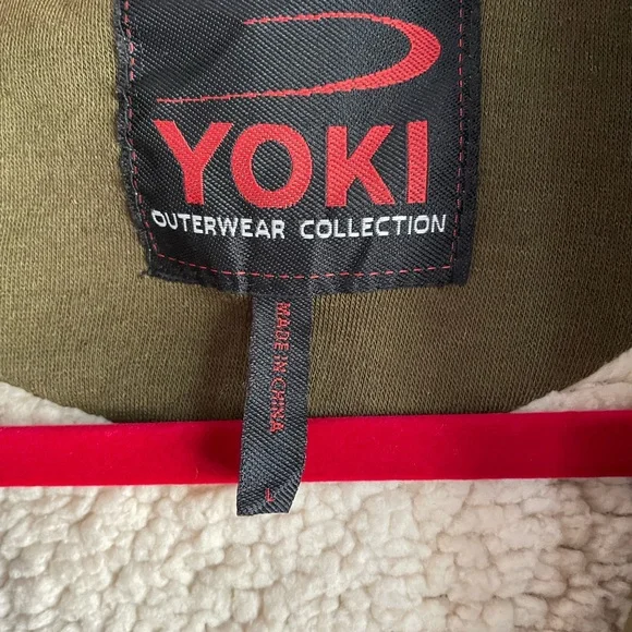 Yoki Olive Green Pea Coat with Fleece Lining Size L - Picture 4 of 4